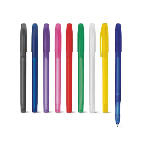 MILU FROST. Esferográfica em PP com acabamento frost e escrita em azul-81109