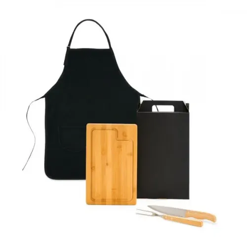 CONJ. PARA CHURRASCO COM AVENTAL - 4 PÇS-MX-19A66