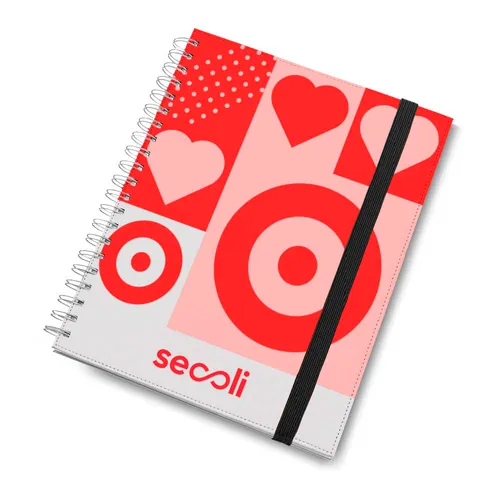 Caderno wire-o lateral com elástico de fechamento-CAD-802