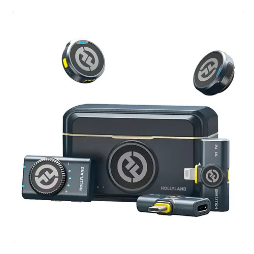 Microfone Hollyland Lark M2 Duo Combo Duplo Para 2 Pessoas Preto-MCHM2