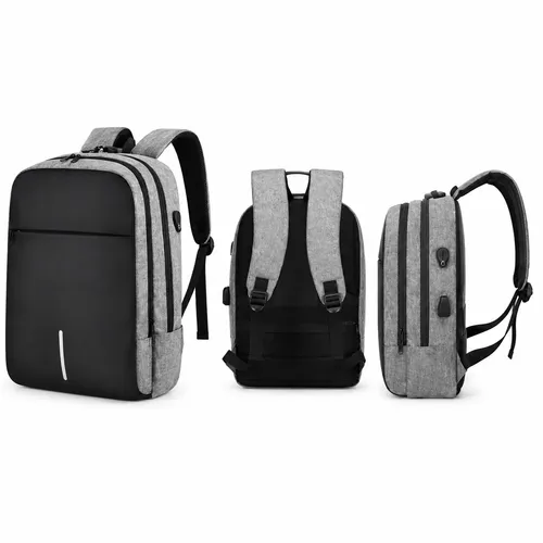 Mochila Executiva para Notebook Trabalho USB com Cadeado Antifurto-FD01