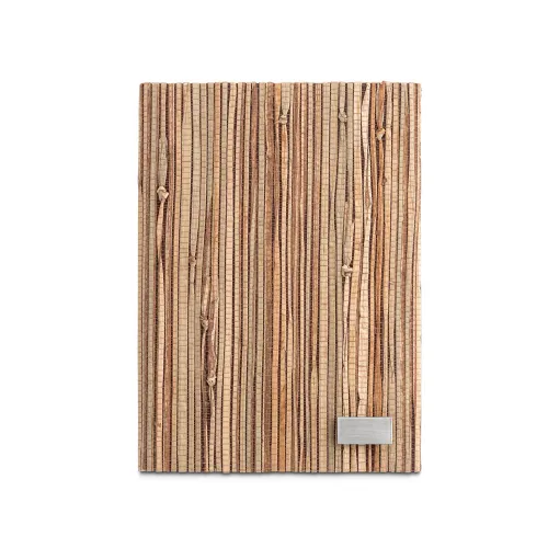 NERUDA. Caderno A5 em palha natural com folhas pautadas recicladas NATURAL-93275-NAT