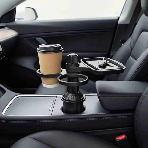 Organizador Multifuncional de Carro com Bandeja e Porta Copos Giratórios 360°-LN567UT129434