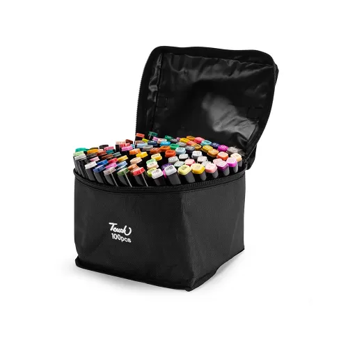 Kit Canetas Marcadoras Pontas Duplas com 100 Cores-P@8329-100-COL