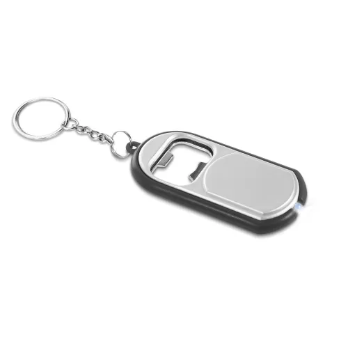 PANTANI. Chaveiro com LED e abridor de garrafas PRETO-93140-PRE