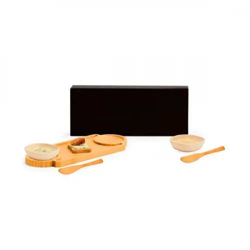 CONJ. PARA PETISCOS EM BAMBU/FIBRA DE BAMBU - 5 PÇS - EXCLUSIVE-PD-00603