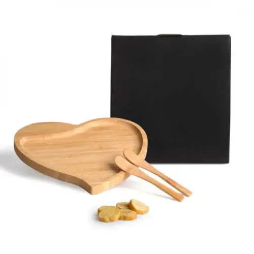 PETISQUEIRA EM BAMBU COM FORMATO DE CORAÇÃO COM ESPÁTULAS-PD-04X13