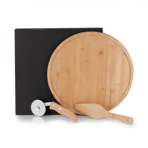 CONJ. PARA PIZZA EM BAMBU NAPOLI 35 CM - 3 PÇS-PD-10133