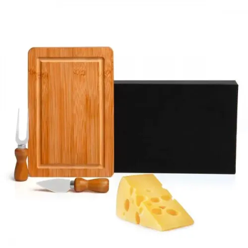 CONJUNTO PARA QUEIJO EM BAMBU/INOX - 3 PÇS-PD-47023