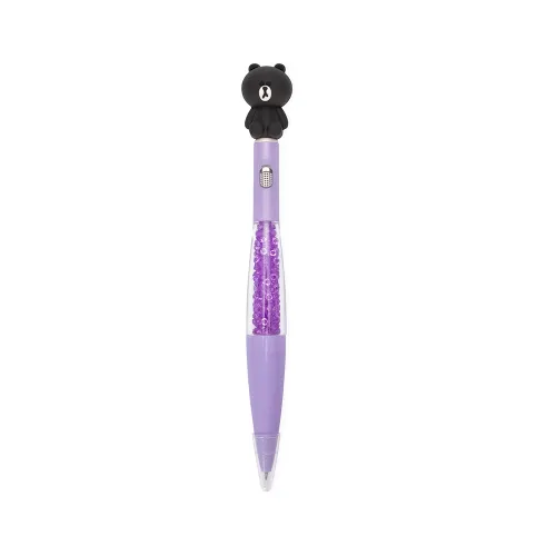 Caneta Plástica com Lanterna-P@08356-COL