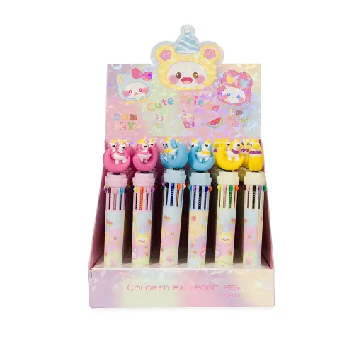 Caneta Plástica Unicórnio Multicolor-P@08357-COL-COL