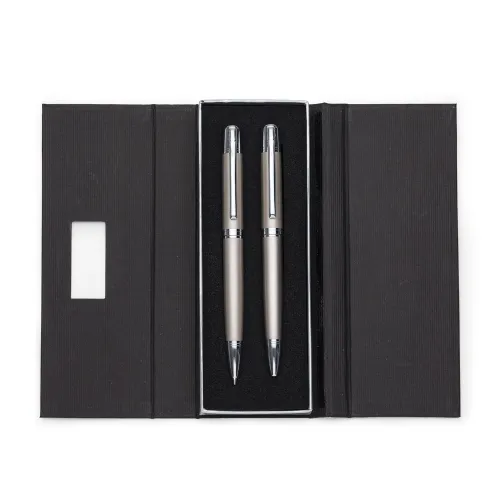 Conjunto Caneta e Lapiseira Metal-P@15154-CHA Conjunto Caneta e Lapiseira Metal-P@15154-CHA