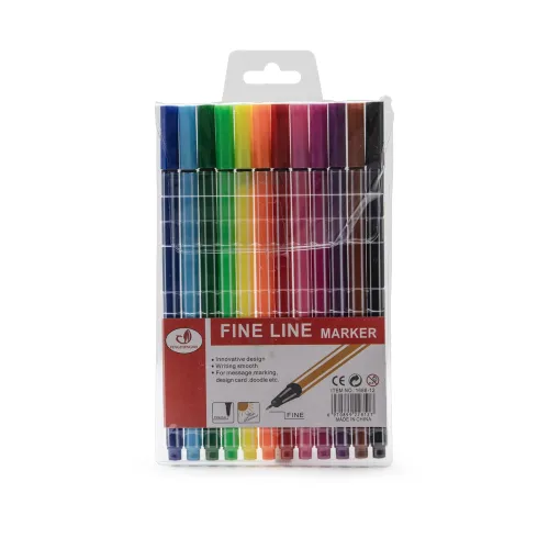 Kit Canetinhas Traço Fino 12 cores-P@1688-12-COL