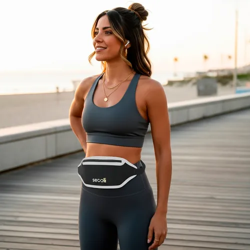 Pochete anatômica slim com zíper frontal e cinto ajustável-*POC-5956