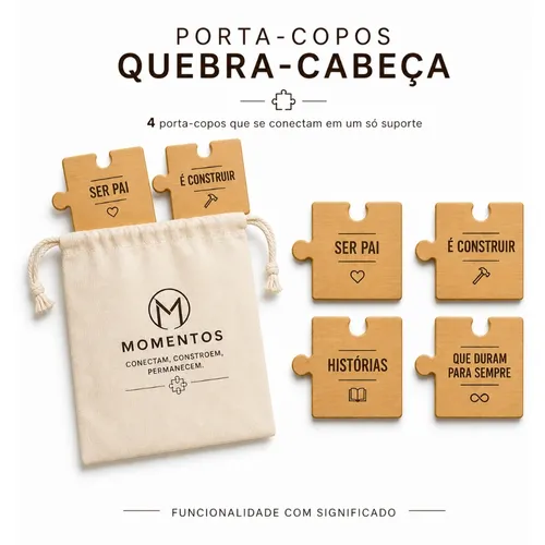Porta Copos Quebra-Cabeça Personalizado – Coaster Connect-QB01