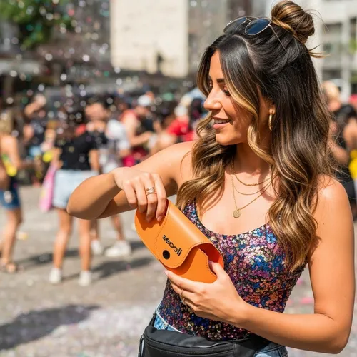 Porta óculos envelope slim com aba anatômica e botão de pressão-*POC-4160