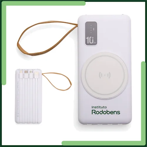 Power Bank 10.000mAh com Carregamento via Indução ou via Cabo-IR09145