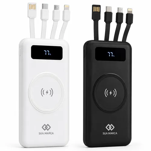 Power Bank Personalizado 10.000mAh com Carregamento via Indução ou via Cabo-06052