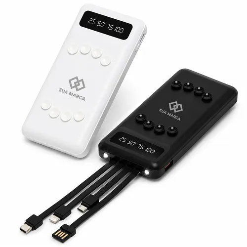 Power Bank Personalizado 6.000mAh com Lanterna e Multissaídas-08009