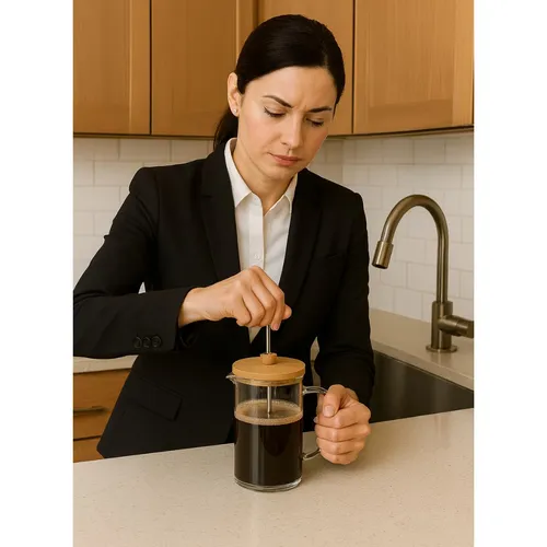 Prensa Francesa em Borosilicato e Bambu natural  600ml.-BG198