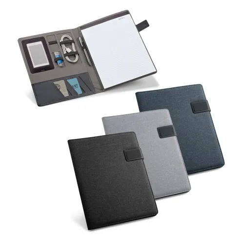 RIORDAN. Pasta A4 em linho sintético e c.sintético com caderno de 40 páginas pautadas-92067