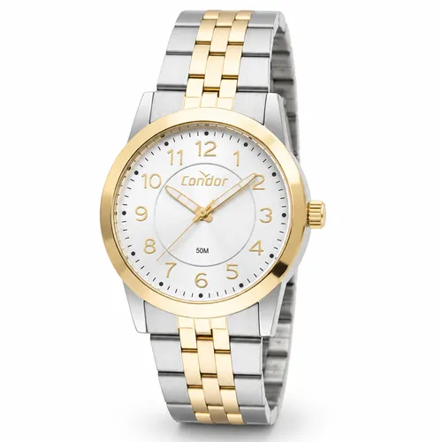 Relógio Condor Personalizado Feminino Bicolor Prata e Dourado-CO2035OCV/4K