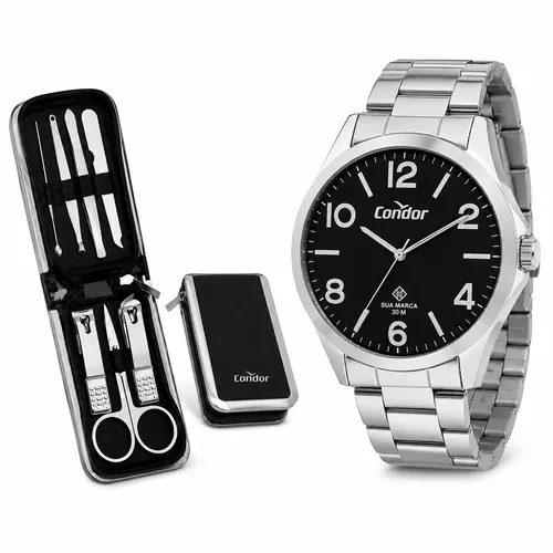 Relógio Condor Personalizado - Masculino 45mm com Kit Manicure-CO2035NDV/K3P