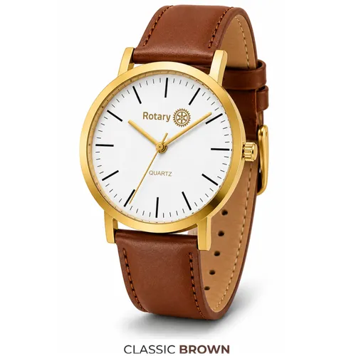 Relógio Personalizado Corporativo Classic Brown Gold Unissex-Classic Brown