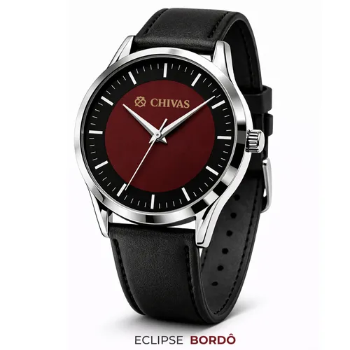 Relógio Personalizado Corporativo Eclipse Bordô Unissex-Eclipse Bordô