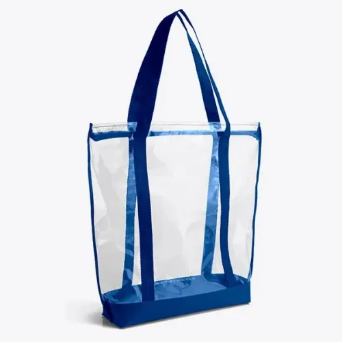 SACOLA TRANSPARENTE EM PVC / NYLON 600 - AZUL-CS-03003-AZU