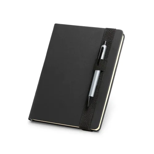 SHAKESPEARE. Caderno A5 em c.sintético com folhas lisas PRETO-93789-PRE