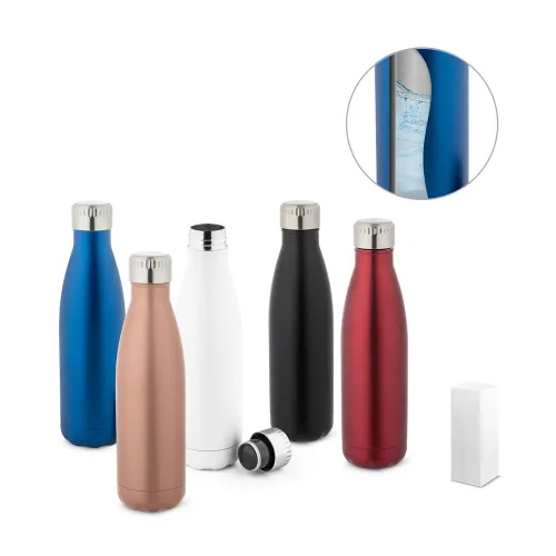 SHOW SATIN. Garrafa em aço inox de parede dupla térmica, isolada a vácuo, com tampa em aço inox 500 mL-94771