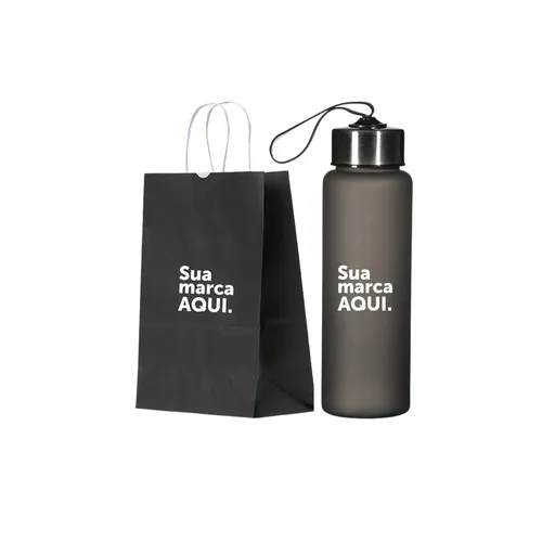 Sacola Kraft Pequena + Garrafa Plástica 680ml-KT-250