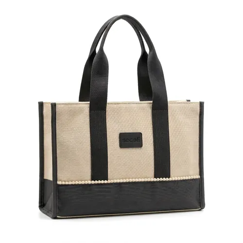 Sacola Tote Bag em Lona Bicolor-SAC-14362