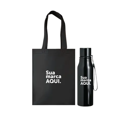 Sacola de TNT + Garrafa Inox 750ml-KT-185