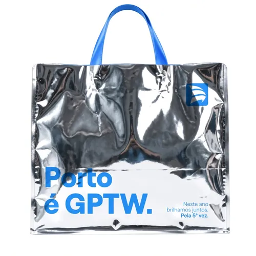 Sacola em PVC Metalizado 45x35 cm-BC0001ENI