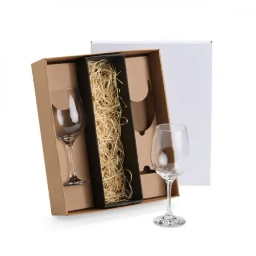 JOGO DE TAÇAS DE VIDRO P /  VINHO 490 ML - 2 PÇS - NÃO ACOMPANHA A GARRAFA-VI-18612-BCO