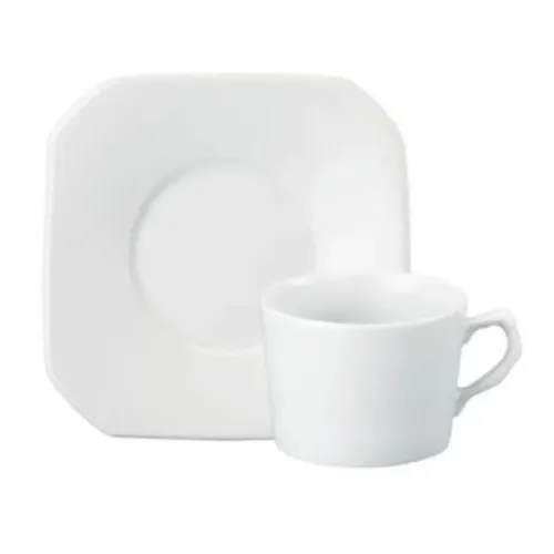Xícara Chá Branca C/ Pires Quadrado-01