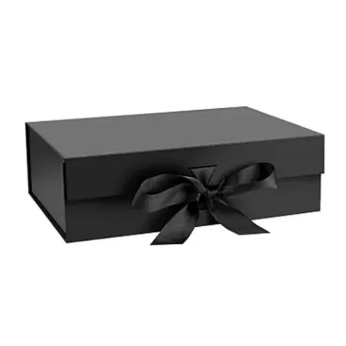 Caixa Rígida Dobrável Personalizada com Fecho Magnético e Fita de Cetim 28 × 20 × 9 cm-FB-CAIXAM