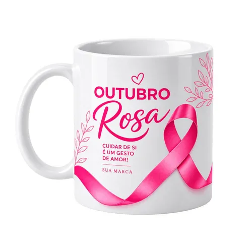 Caneca Outubro Rosa Personalizada -FB-CC325OR