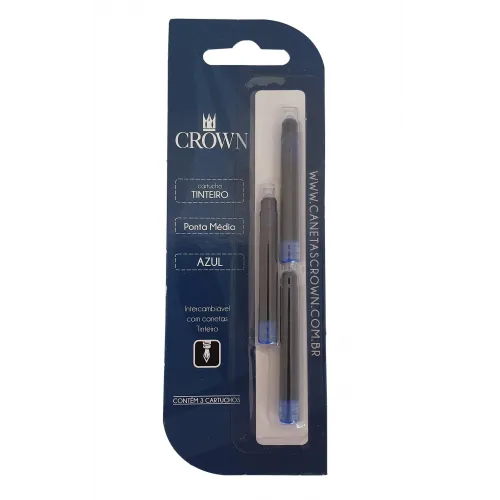 CARGA CARTUCHO TINT C/3 BLISTADO CROWN-CA32005