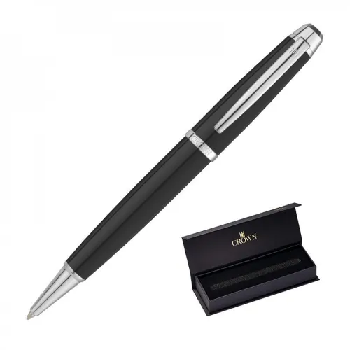 CANETA CROWN DREZDEN SILVER ESF PRETA- KIT-DI19999KT