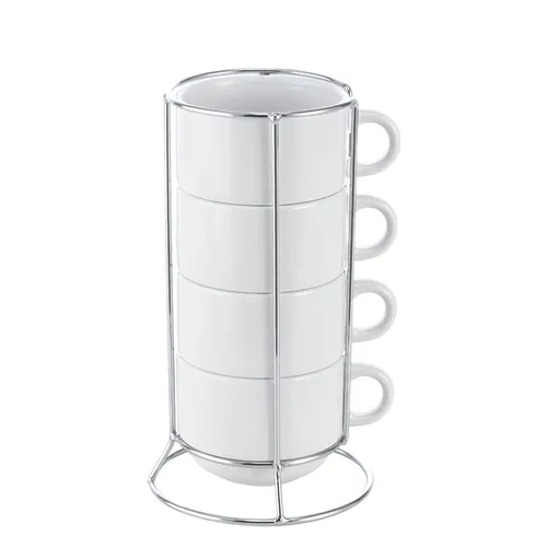 kit 4 xícaras com suporte de metal - 180 ml-LN630JS0015