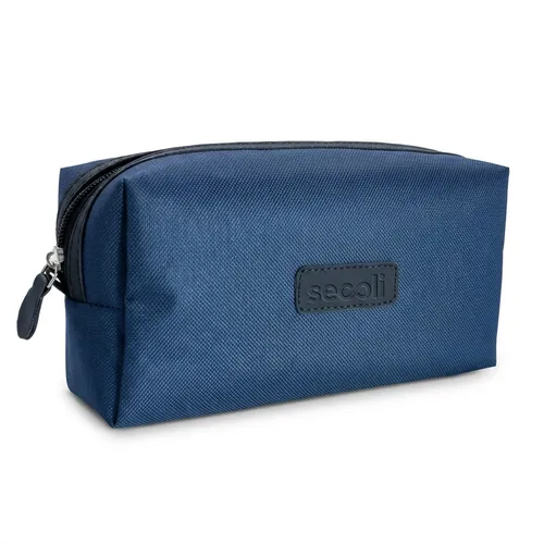 Necessaire em Tecido com Etiqueta em Couro-NES-14550