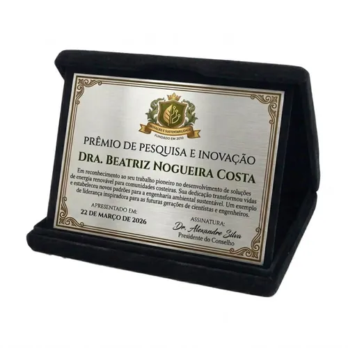 Placa de Homenagem Personalizada 21 x 15 cm-FB-H2115