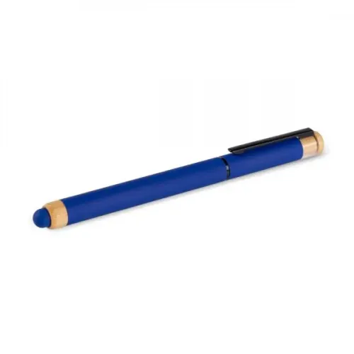 CANETA ROLLER EM ALUMÍNIO RECICLADO / BAMBU - AZUL-CR-92003-900
