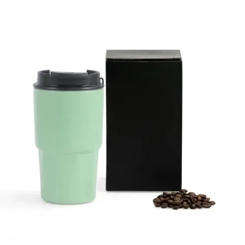 COPO TÉRMICO EM AÇO INOX - VERDE CLARO - 450 ML-IC-03405