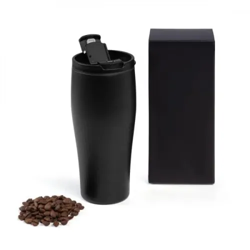 COPO DUPLA CAMADA EM ALUMÍNIO RECICLADO - PRETO - 500 ML-IC-03511