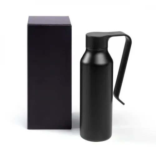 GARRAFA CAMADA DUPLA EM ALUMÍNIO RECICLADO - PRETA - 450ML-IS-01561