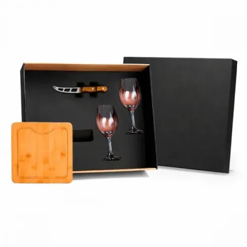 KIT QUEIJO E VINHO - 4 PÇS-KT-90540